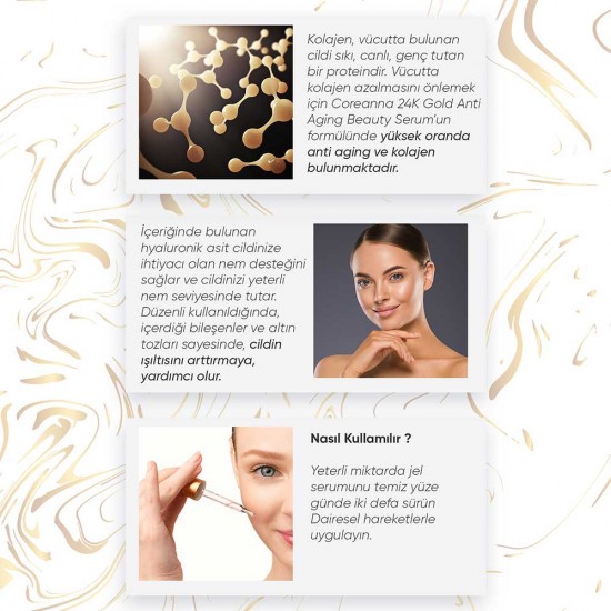 Coreanna 24 K Gold Anti Aging Kolajen Serum 
